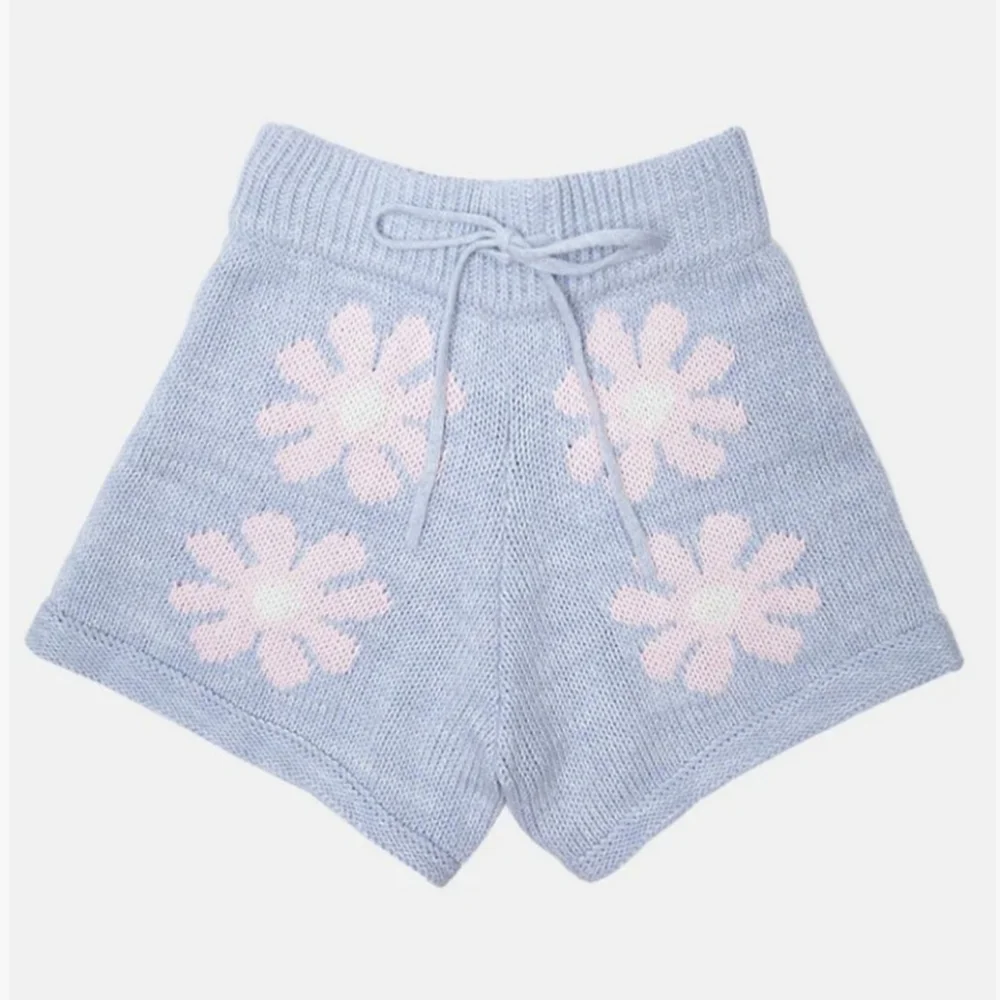 Ghanda Blue & Pink Knit Shorts Size Small